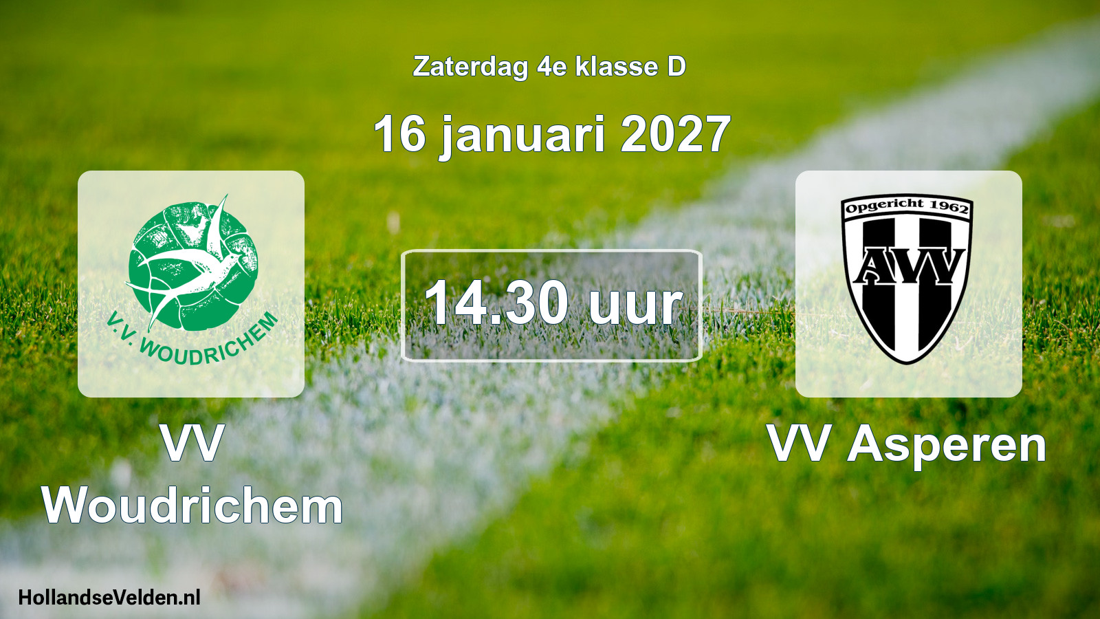 Geplande wedstrijd: VV Woudrichem - VV Asperen (16 januari 2027)
