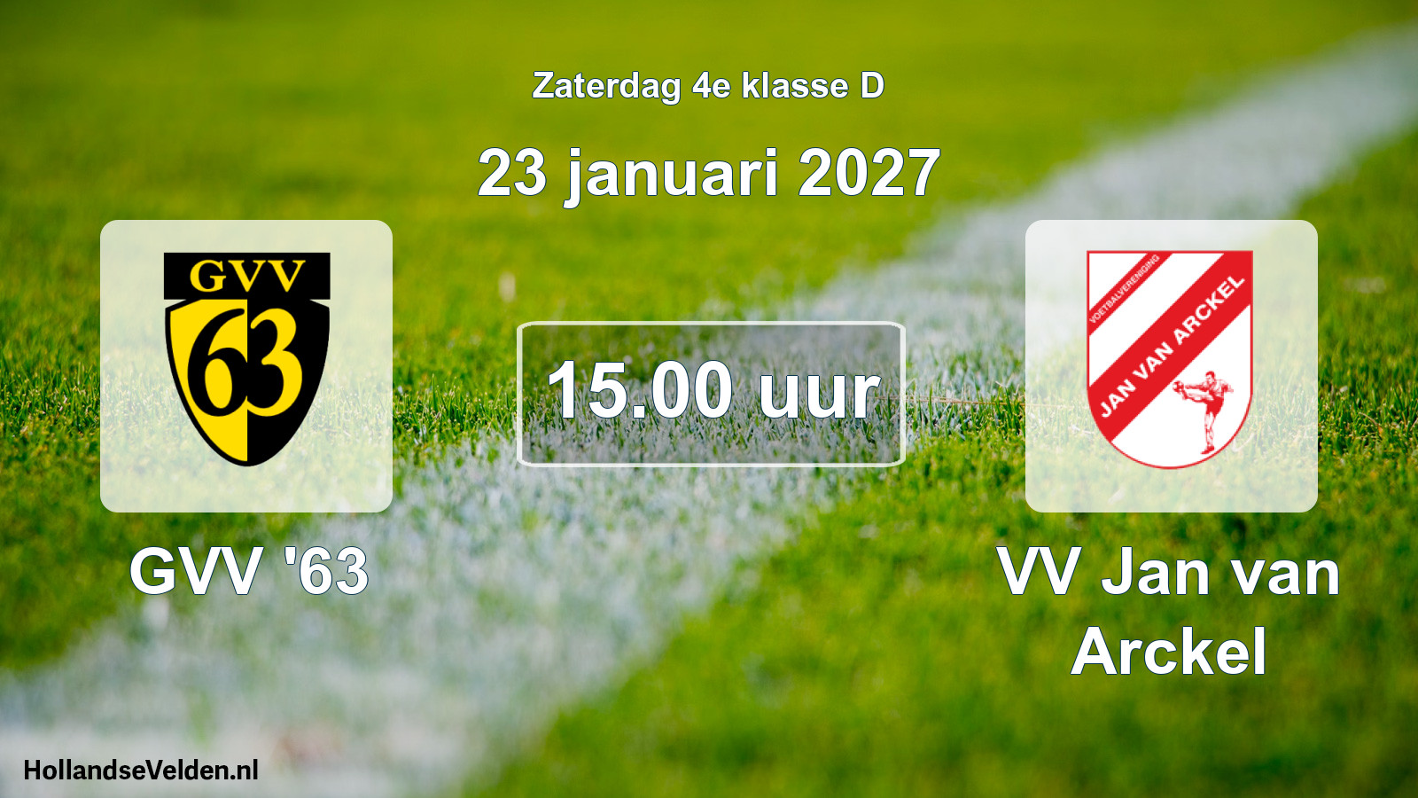 Geplande wedstrijd: GVV '63 - VV Jan van Arckel (23 januari 2027)