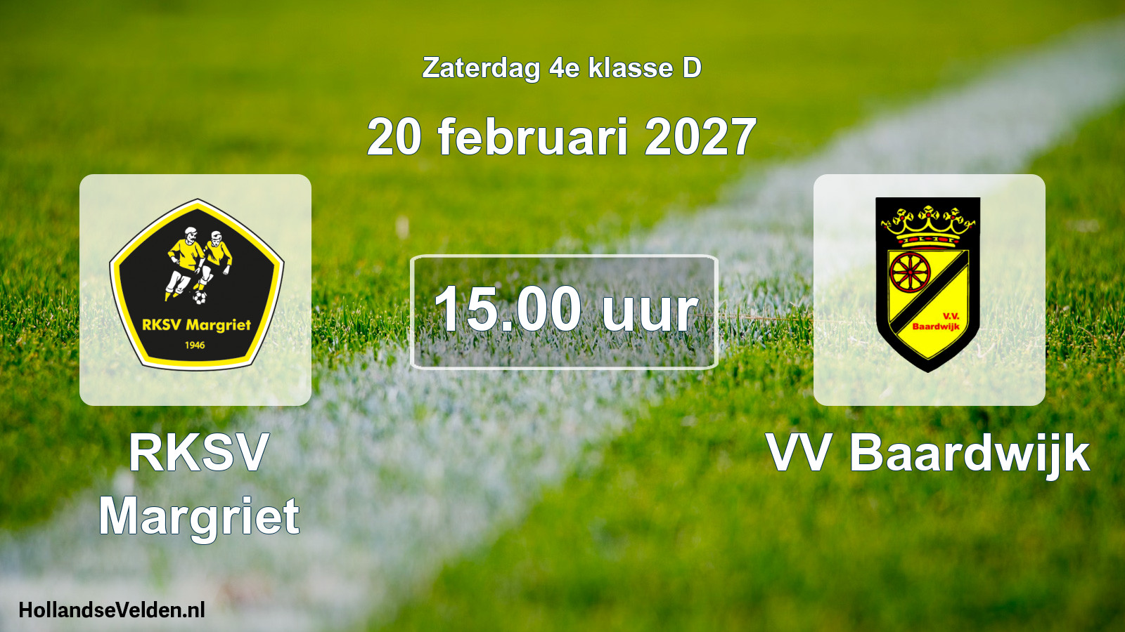 Scheduled Match: RKSV Margriet - VV Baardwijk (20 February 2027)