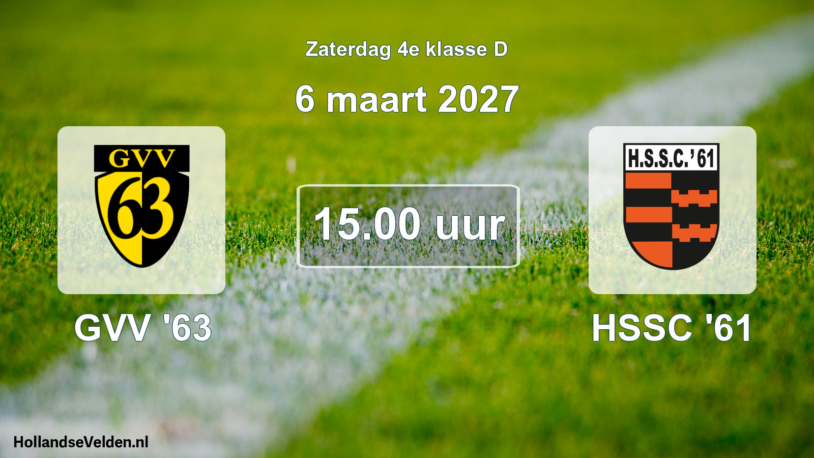Geplande wedstrijd: GVV '63 - HSSC '61 (6 maart 2027)