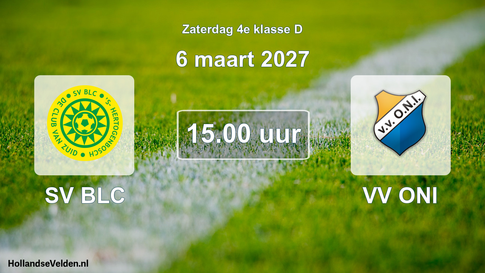 Geplande wedstrijd: SV BLC - VV ONI (6 maart 2027)