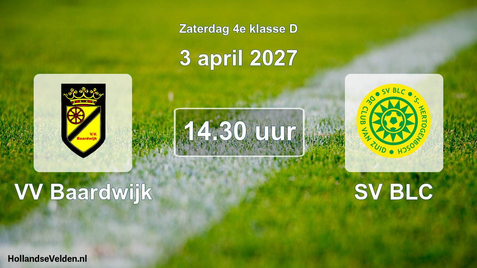 Geplande wedstrijd: VV Baardwijk - SV BLC (3 april 2027)