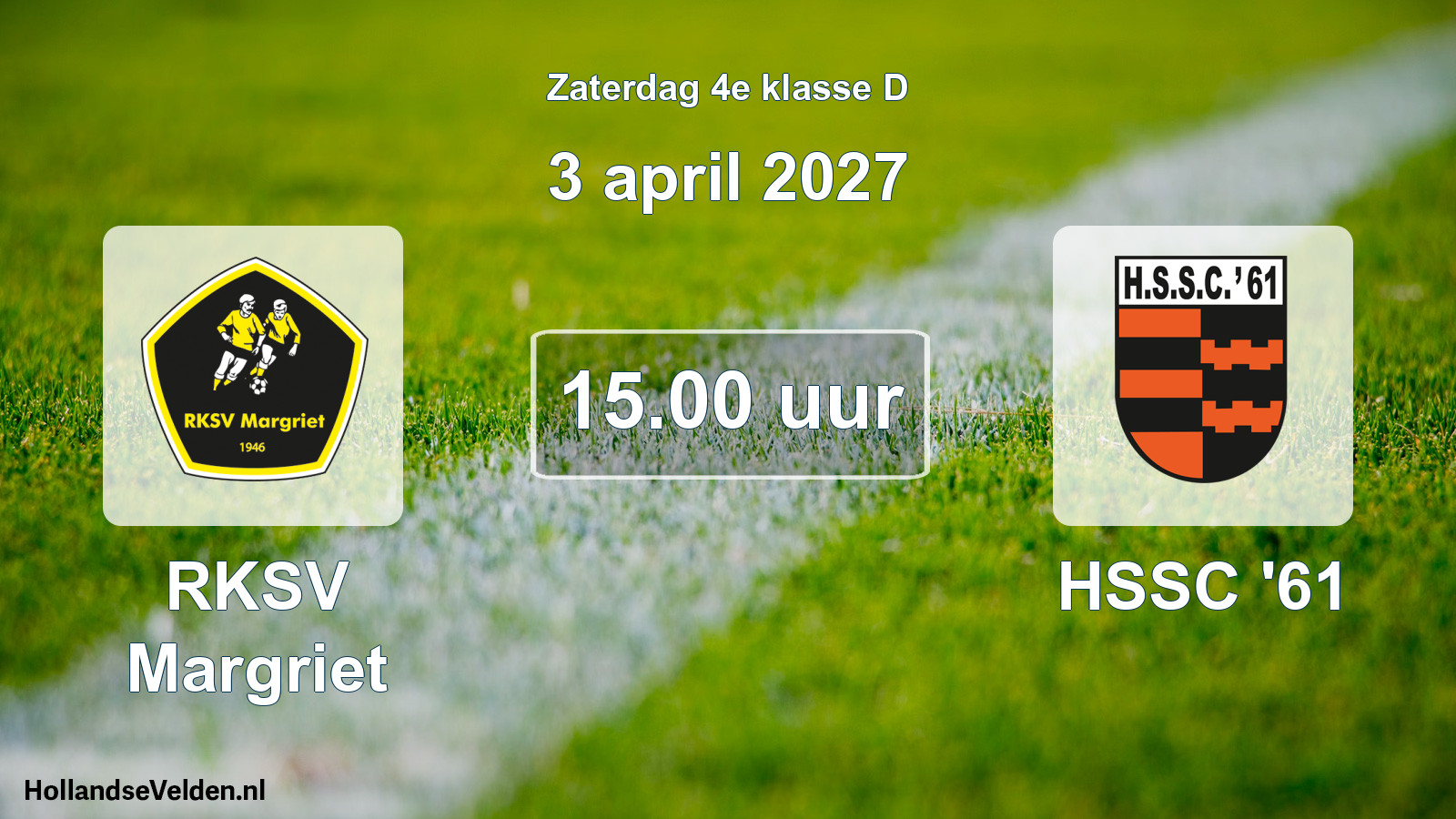 Geplande wedstrijd: RKSV Margriet - HSSC '61 (3 april 2027)