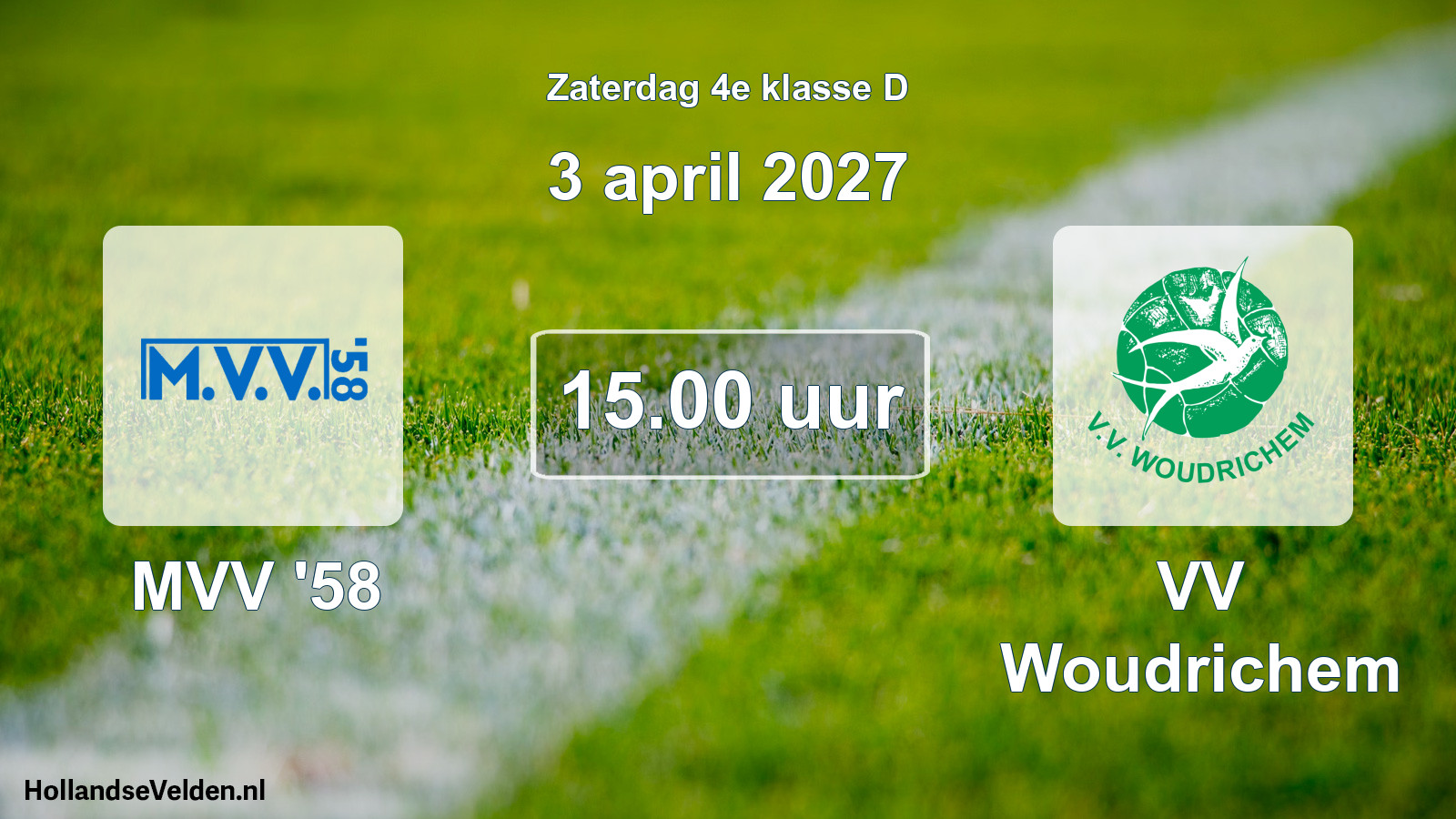 Geplande wedstrijd: MVV '58 - VV Woudrichem (3 april 2027)