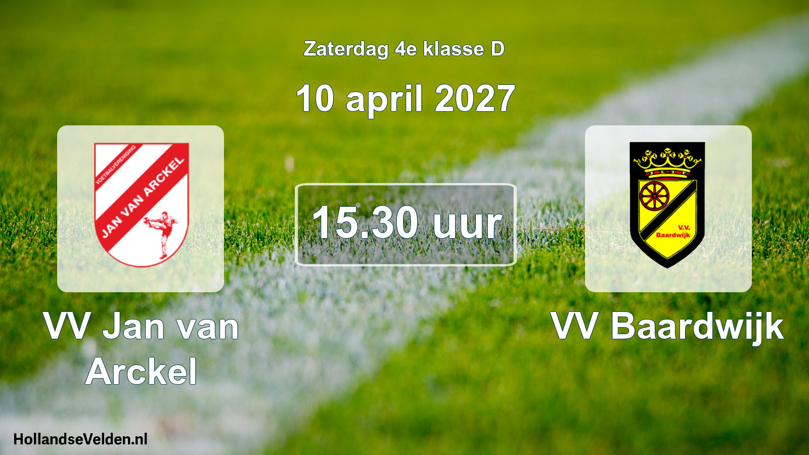 Geplande wedstrijd: VV Jan van Arckel - VV Baardwijk (10 april 2027)