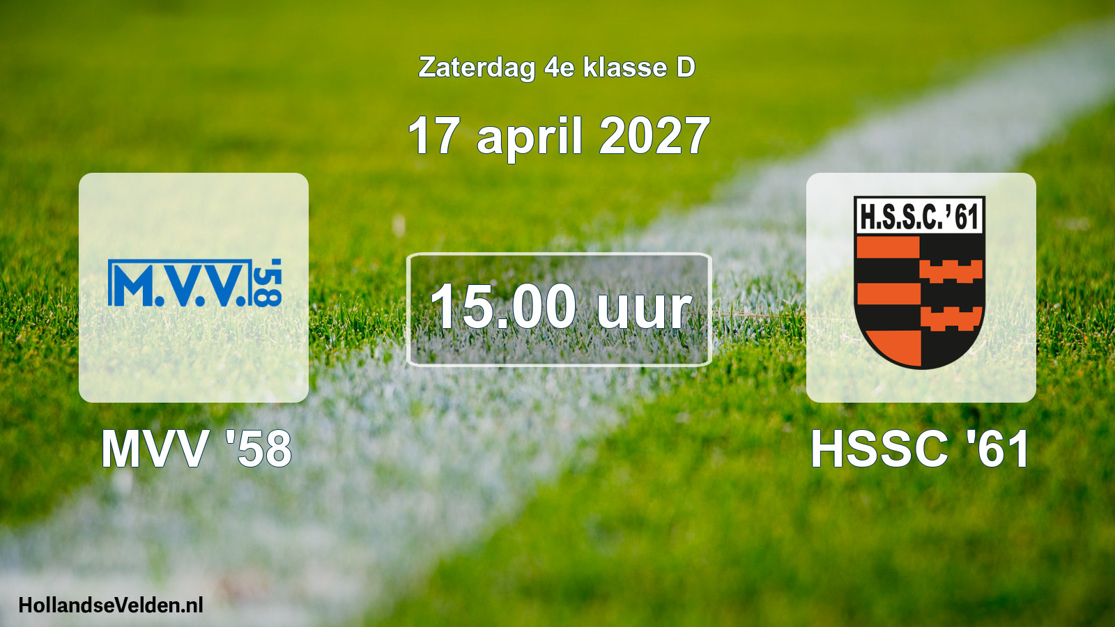 Geplande wedstrijd: MVV '58 - HSSC '61 (17 april 2027)