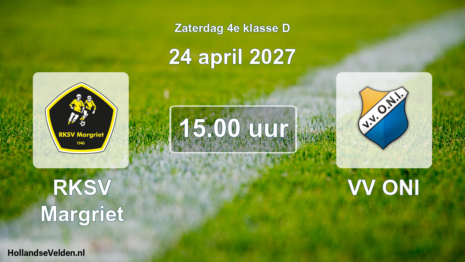 Geplande wedstrijd: RKSV Margriet - VV ONI (24 april 2027)
