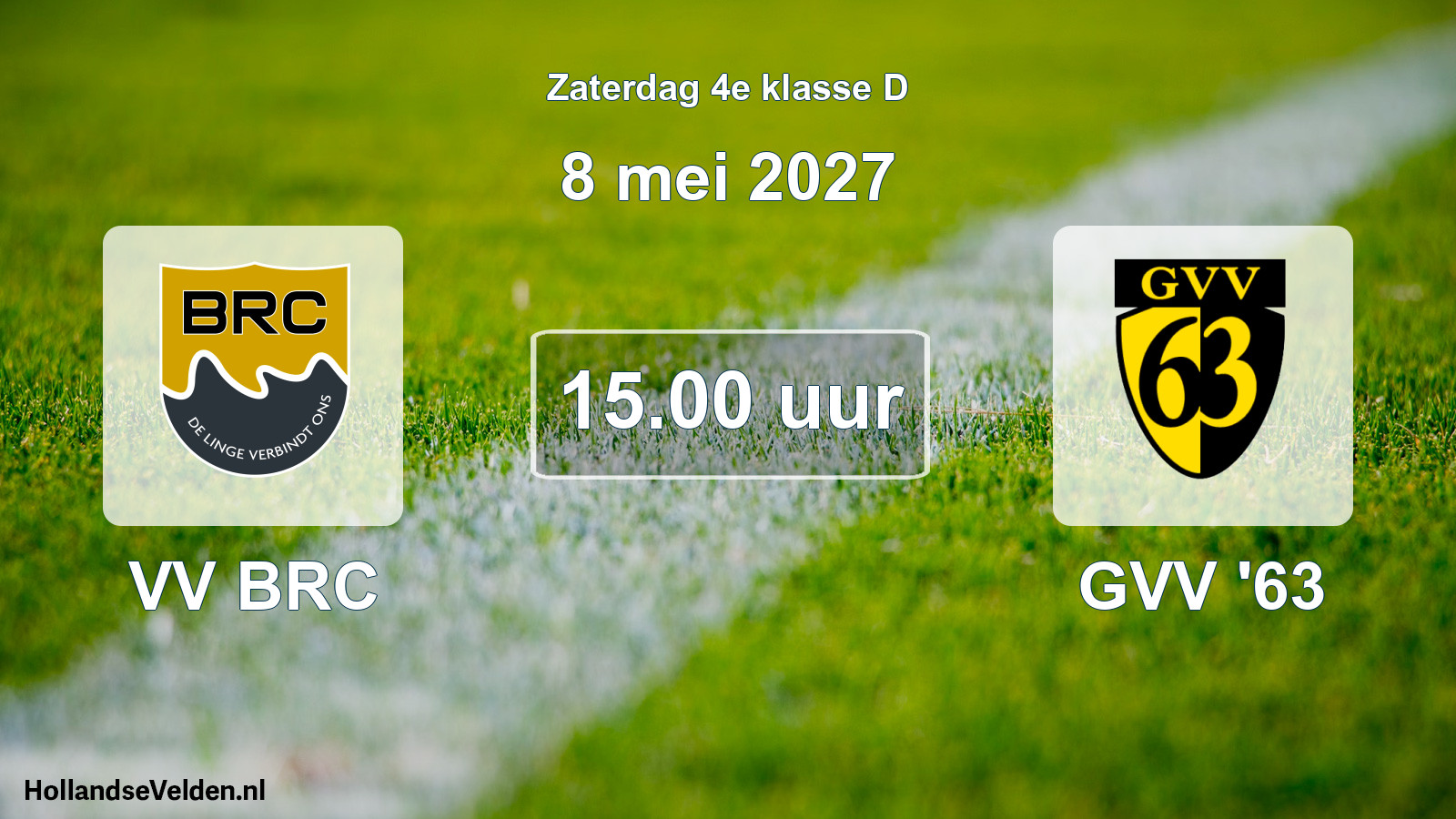Geplande wedstrijd: VV BRC - GVV '63 (8 mei 2027)