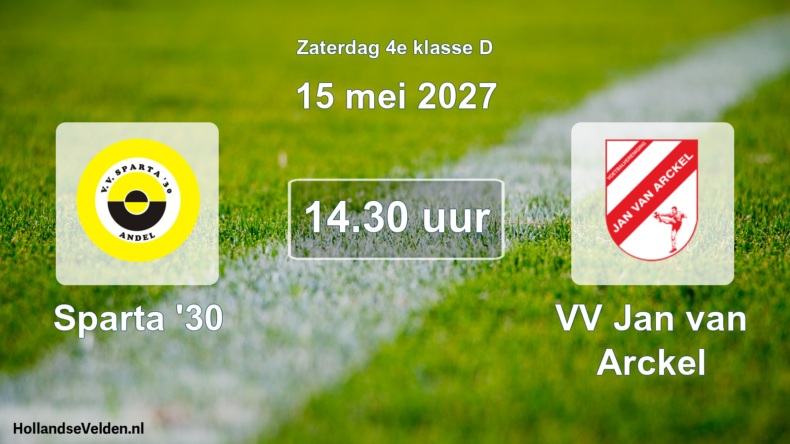 Geplande wedstrijd: Sparta '30 - VV Jan van Arckel (15 mei 2027)