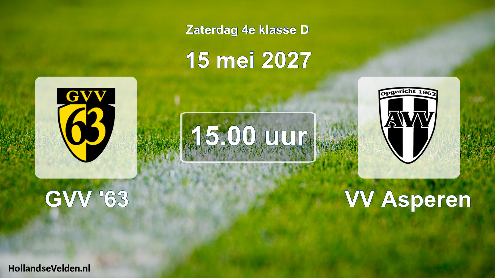 Geplande wedstrijd: GVV '63 - VV Asperen (15 mei 2027)