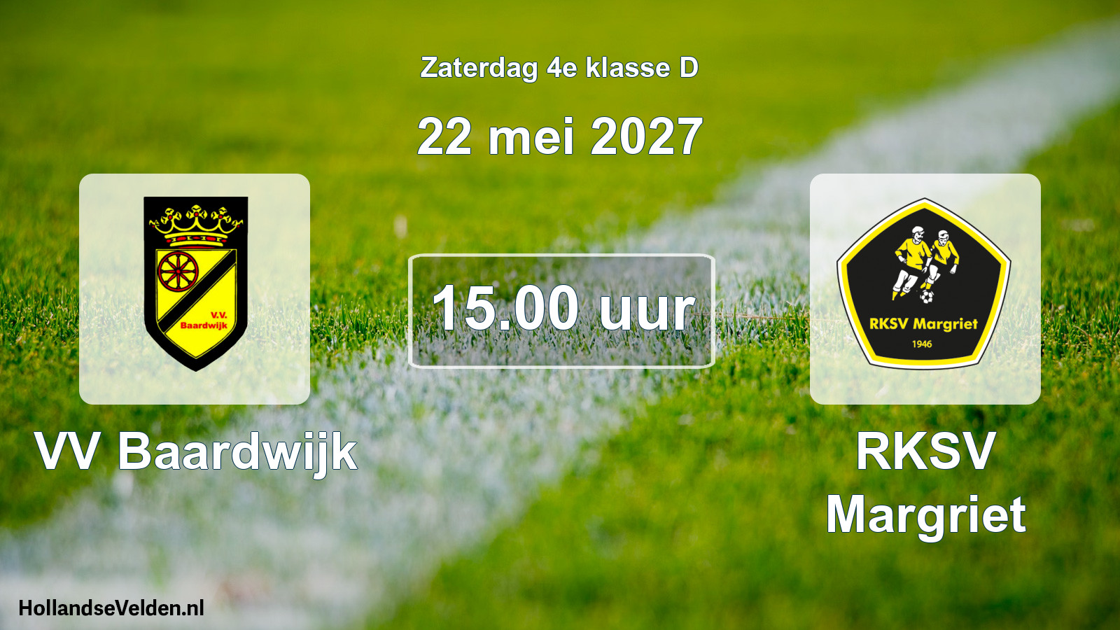 Geplande wedstrijd: VV Baardwijk - RKSV Margriet (22 mei 2027)