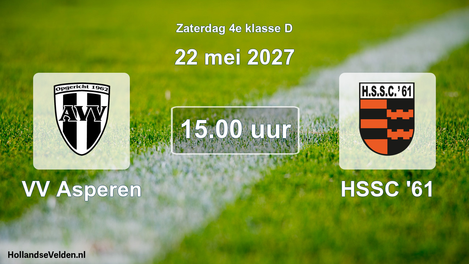 Geplande wedstrijd: VV Asperen - HSSC '61 (22 mei 2027)