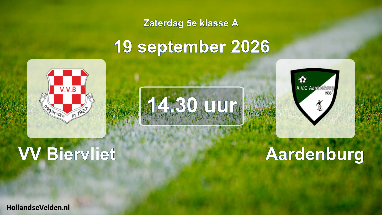Geplande wedstrijd: VV Biervliet - Aardenburg (19 september 2026)