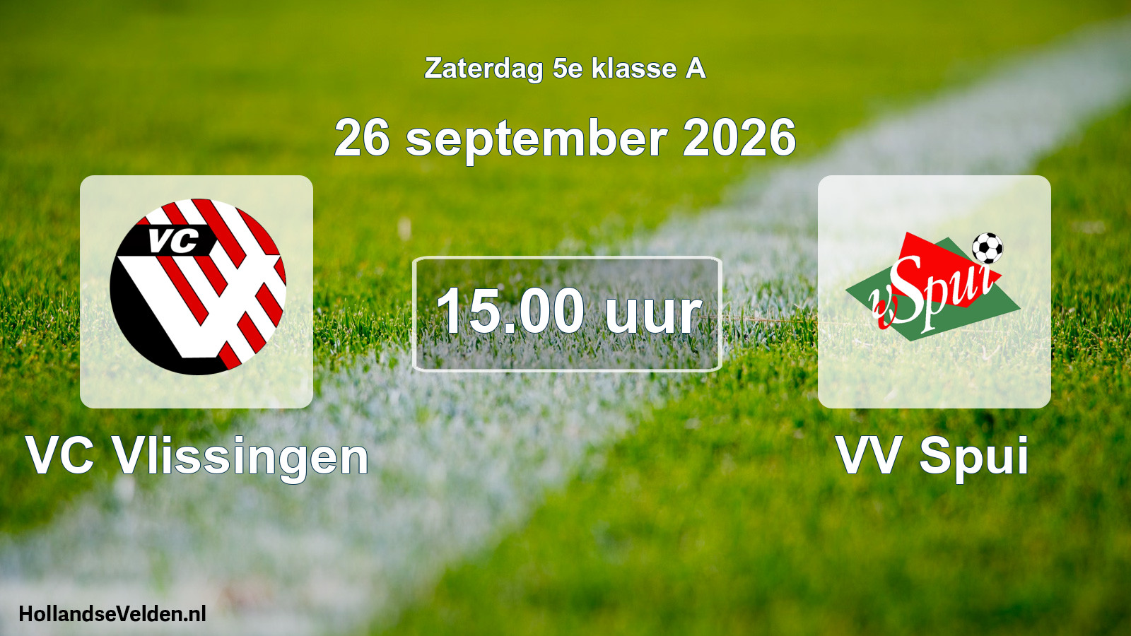 Geplande wedstrijd: VC Vlissingen - VV Spui (26 september 2026)