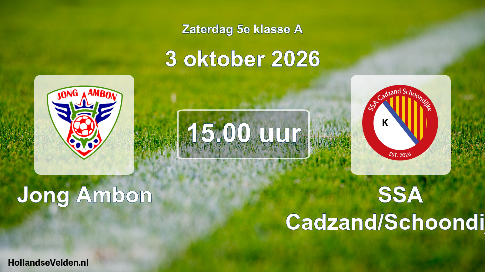 Geplande wedstrijd: Jong Ambon - SSA Cadzand/Schoondijke (3 oktober 2026)