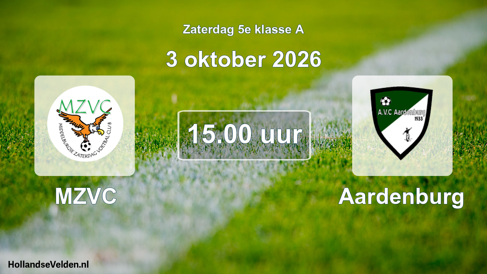 Geplande wedstrijd: MZVC - Aardenburg (3 oktober 2026)