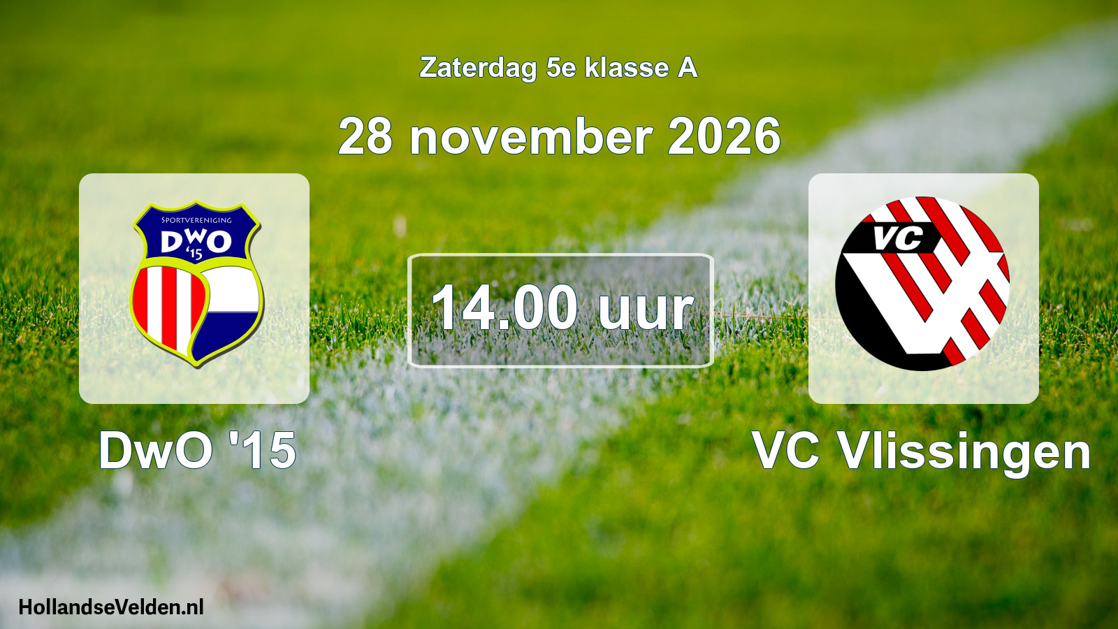 Geplande wedstrijd: DwO '15 - VC Vlissingen (28 november 2026)