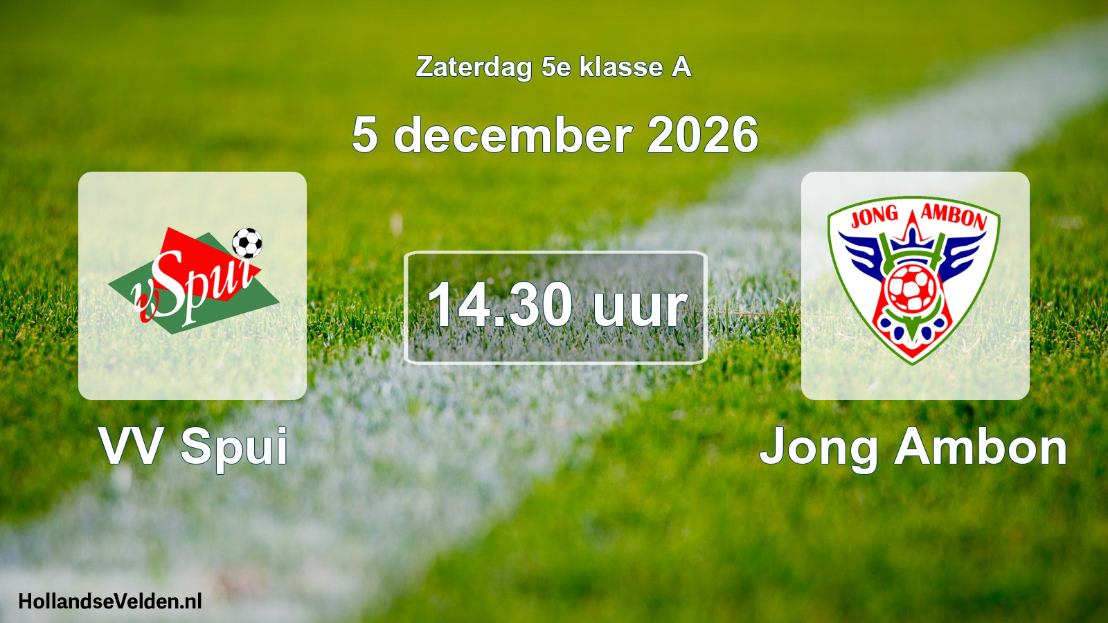 Geplande wedstrijd: VV Spui - Jong Ambon (5 december 2026)