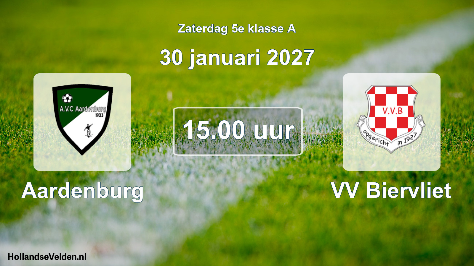 Geplande wedstrijd: Aardenburg - VV Biervliet (30 januari 2027)