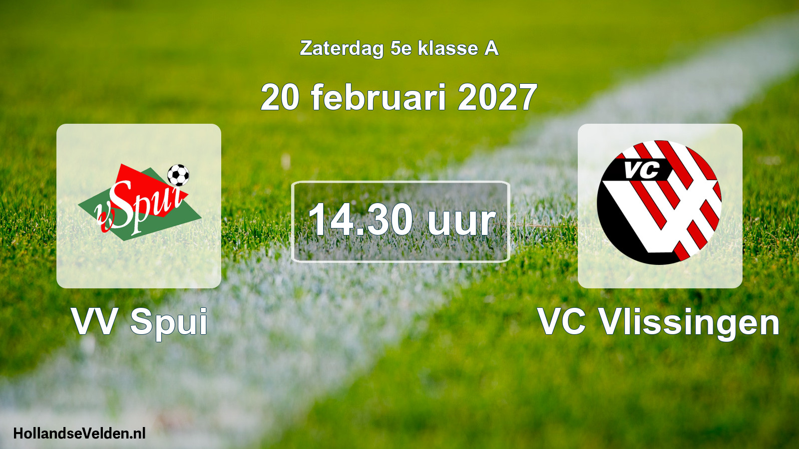 Geplande wedstrijd: VV Spui - VC Vlissingen (20 februari 2027)