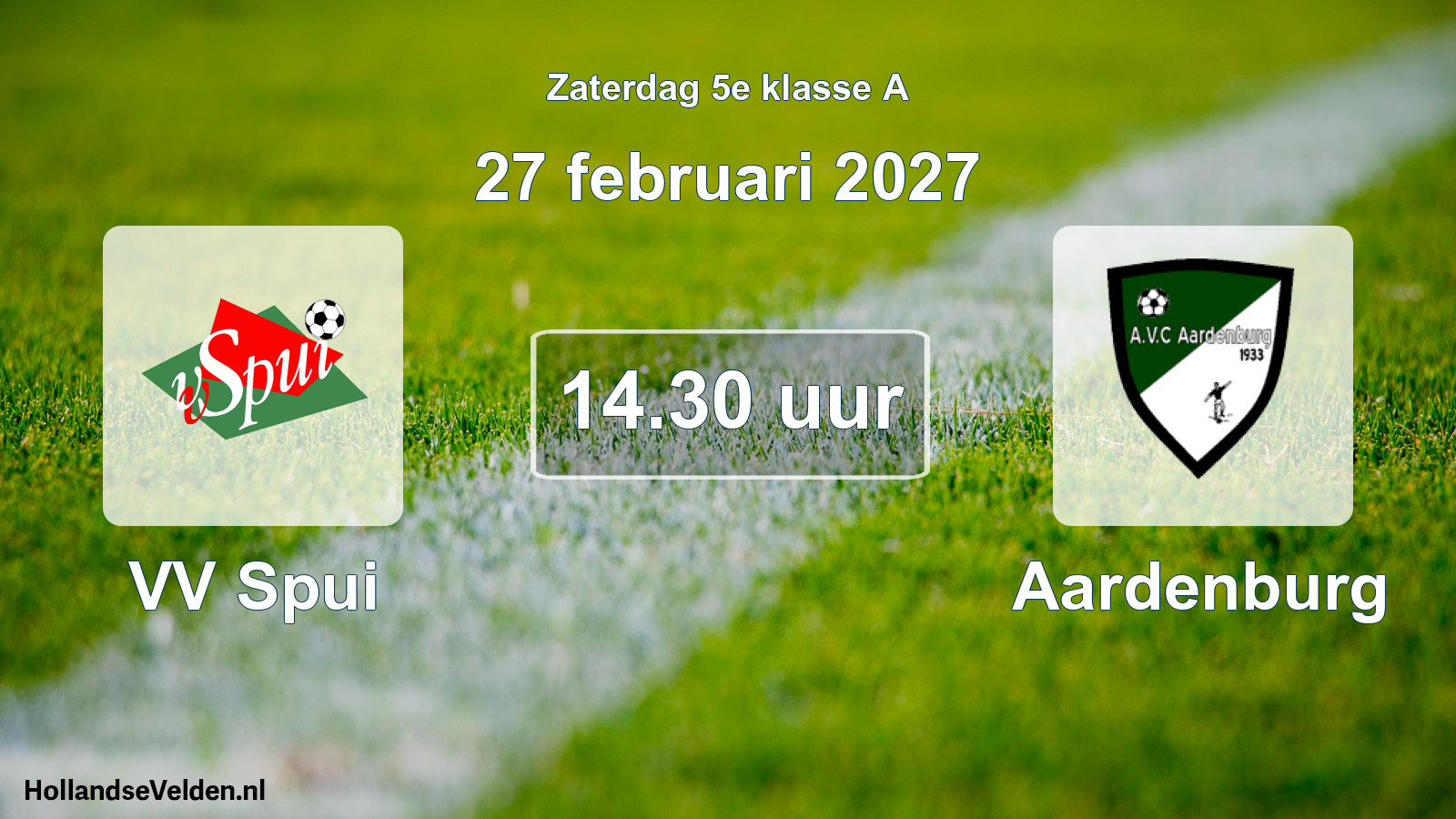 Geplande wedstrijd: VV Spui - Aardenburg (27 februari 2027)