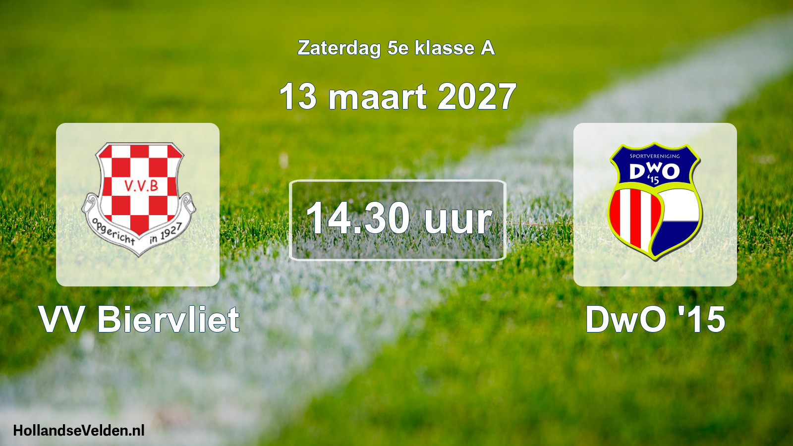 Geplande wedstrijd: VV Biervliet - DwO '15 (13 maart 2027)
