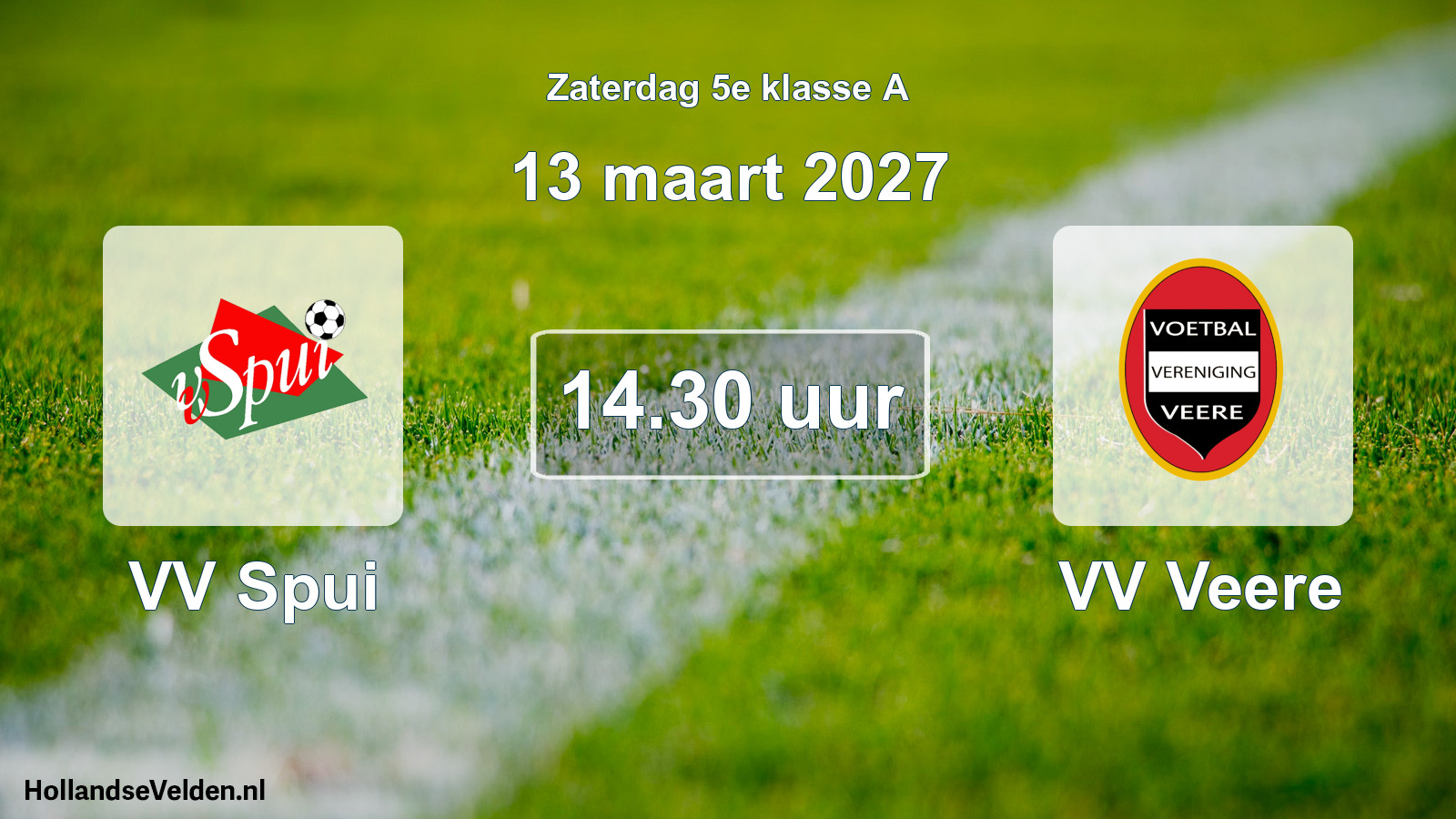 Geplande wedstrijd: VV Spui - VV Veere (13 maart 2027)