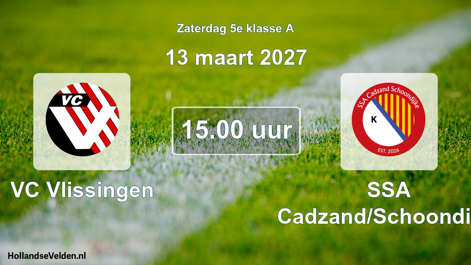 Geplande wedstrijd: VC Vlissingen - SSA Cadzand/Schoondijke (13 maart 2027)