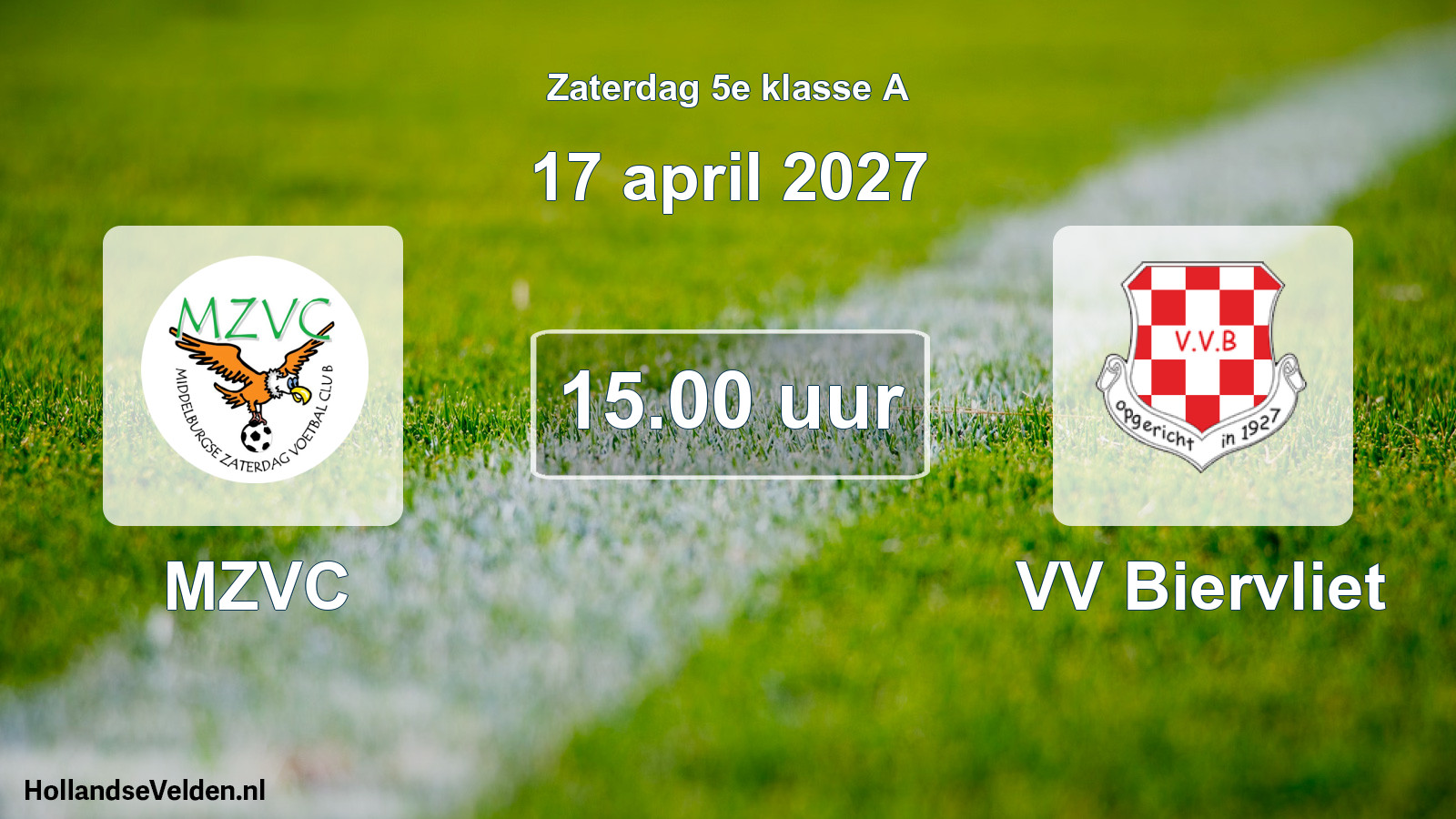 Geplande wedstrijd: MZVC - VV Biervliet (17 april 2027)