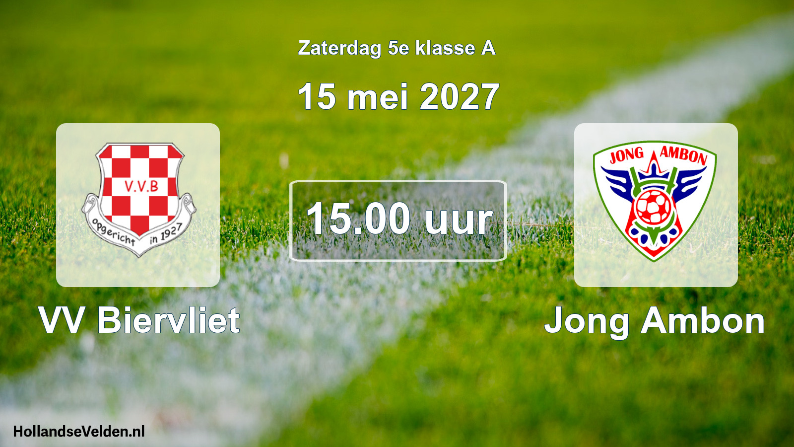 Geplande wedstrijd: VV Biervliet - Jong Ambon (15 mei 2027)