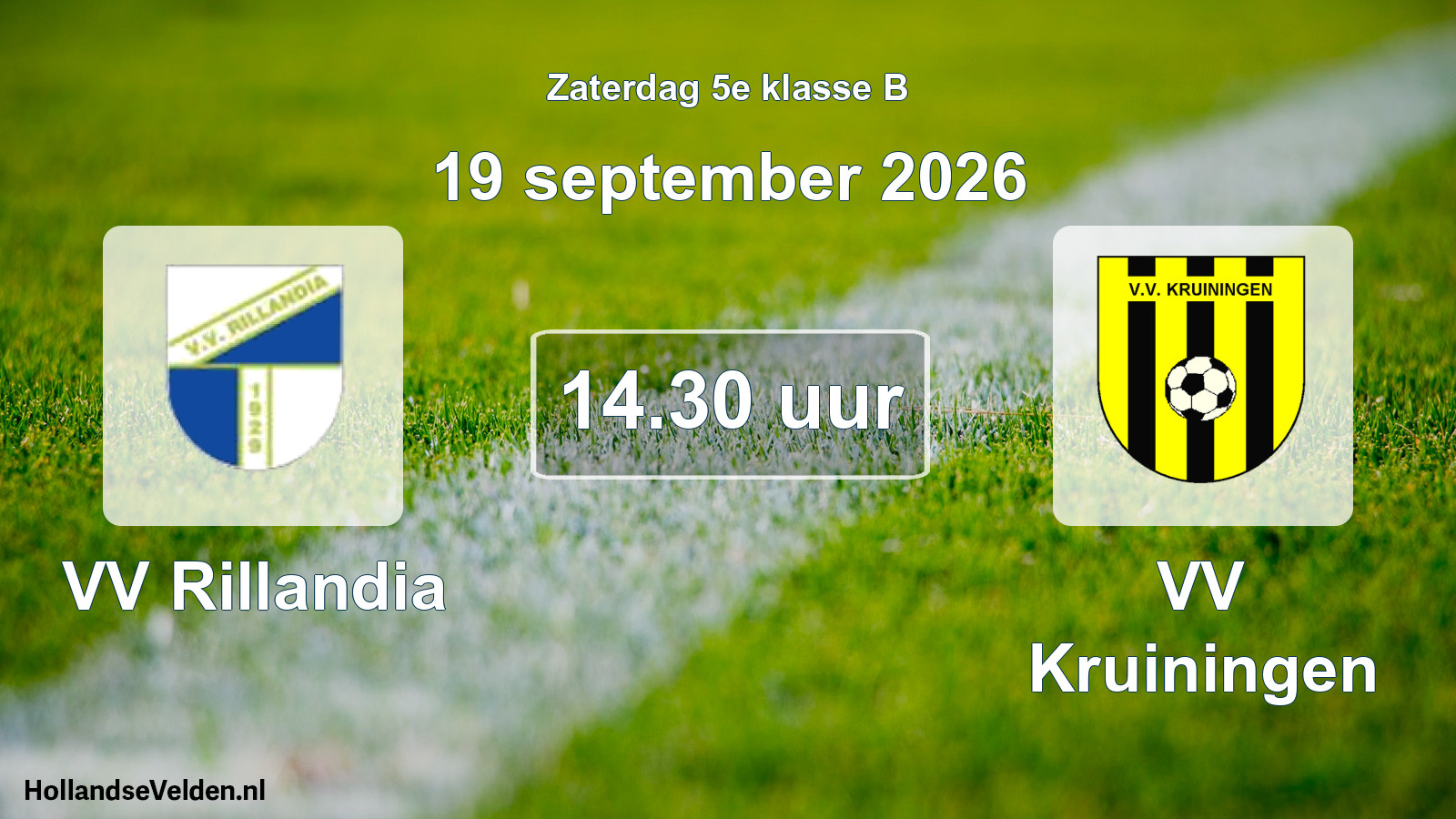 Geplande wedstrijd: VV Rillandia - VV Kruiningen (19 september 2026)