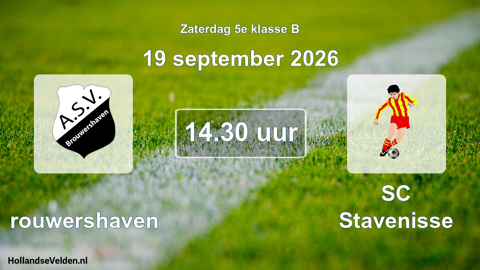Geplande wedstrijd: Brouwershaven - SC Stavenisse (19 september 2026)