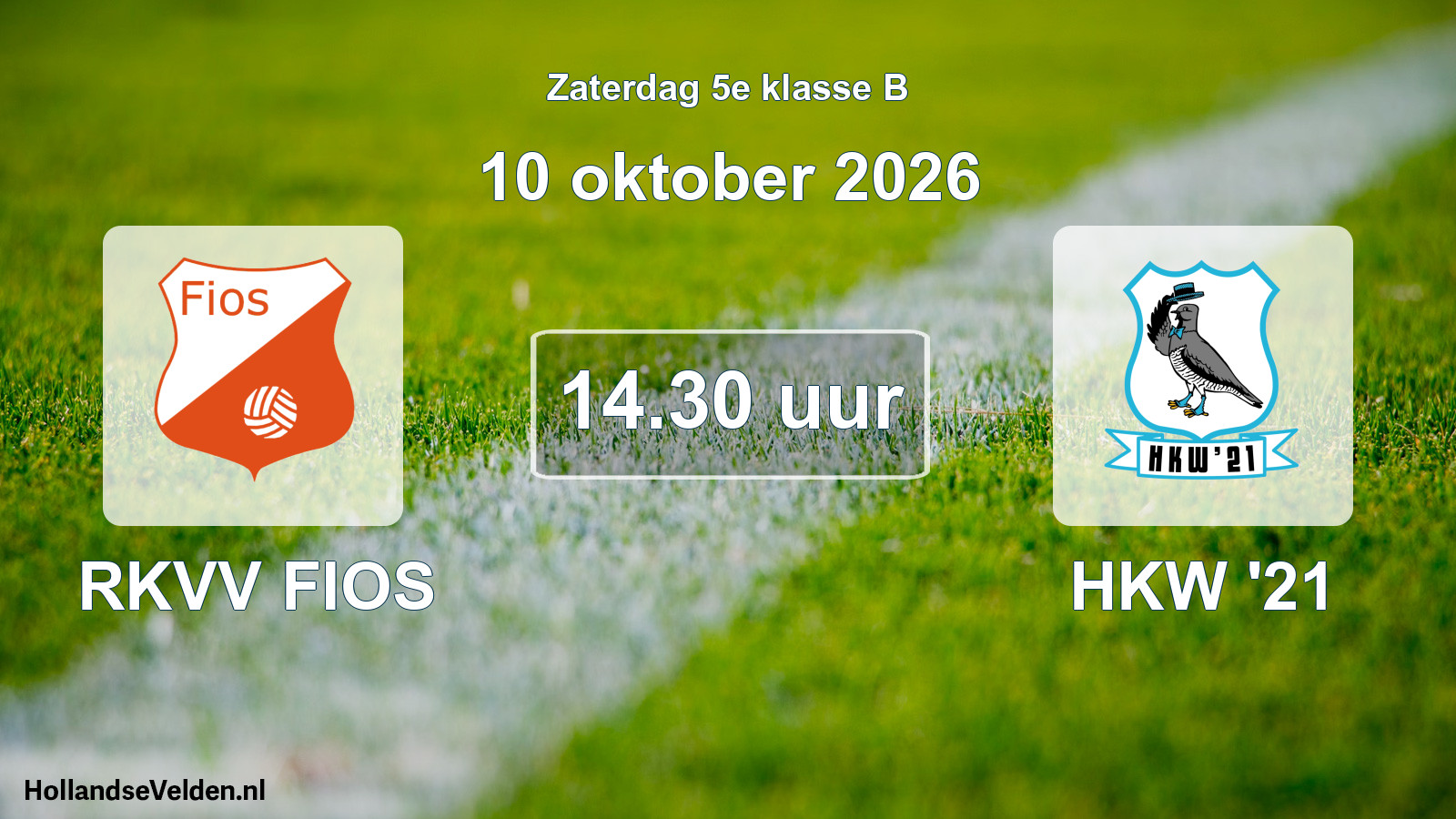 Geplande wedstrijd: RKVV FIOS - HKW '21 (10 oktober 2026)
