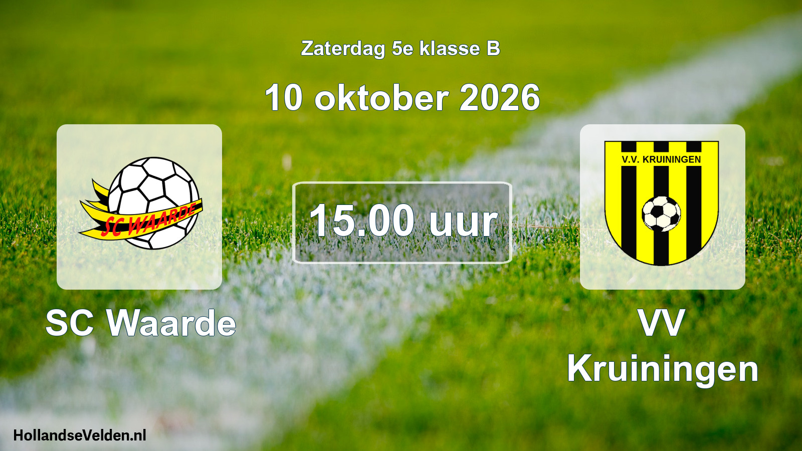 Geplande wedstrijd: SC Waarde - VV Kruiningen (10 oktober 2026)