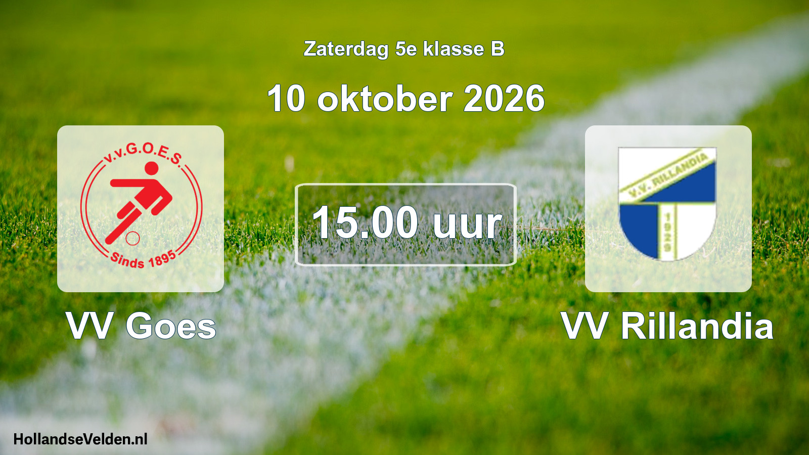 Geplande wedstrijd: VV Goes - VV Rillandia (10 oktober 2026)