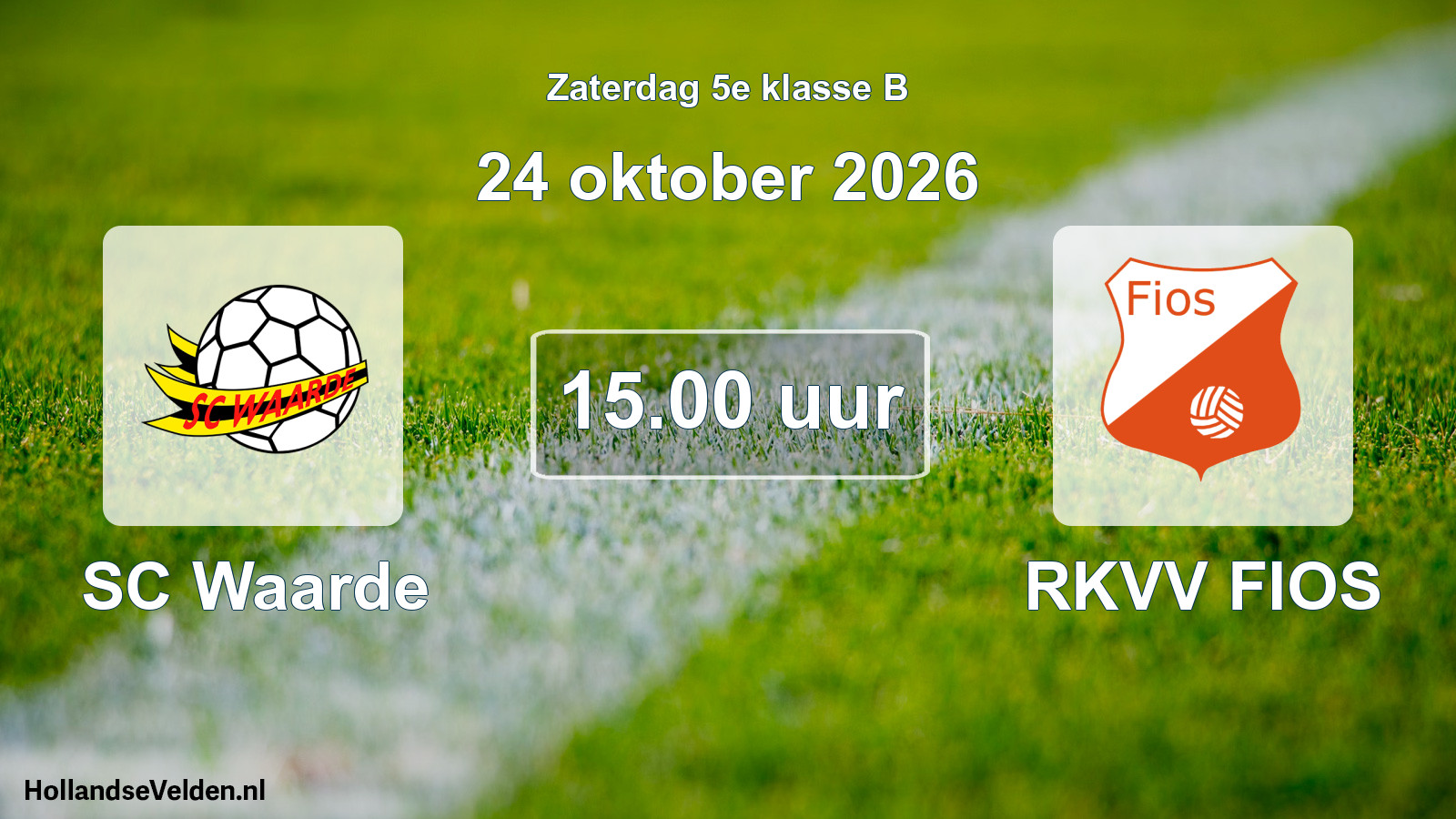 Geplande wedstrijd: SC Waarde - RKVV FIOS (24 oktober 2026)