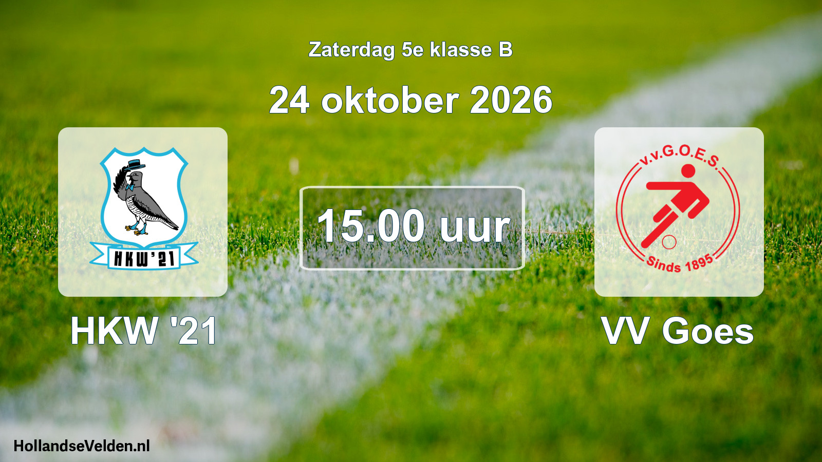 Geplande wedstrijd: HKW '21 - VV Goes (24 oktober 2026)