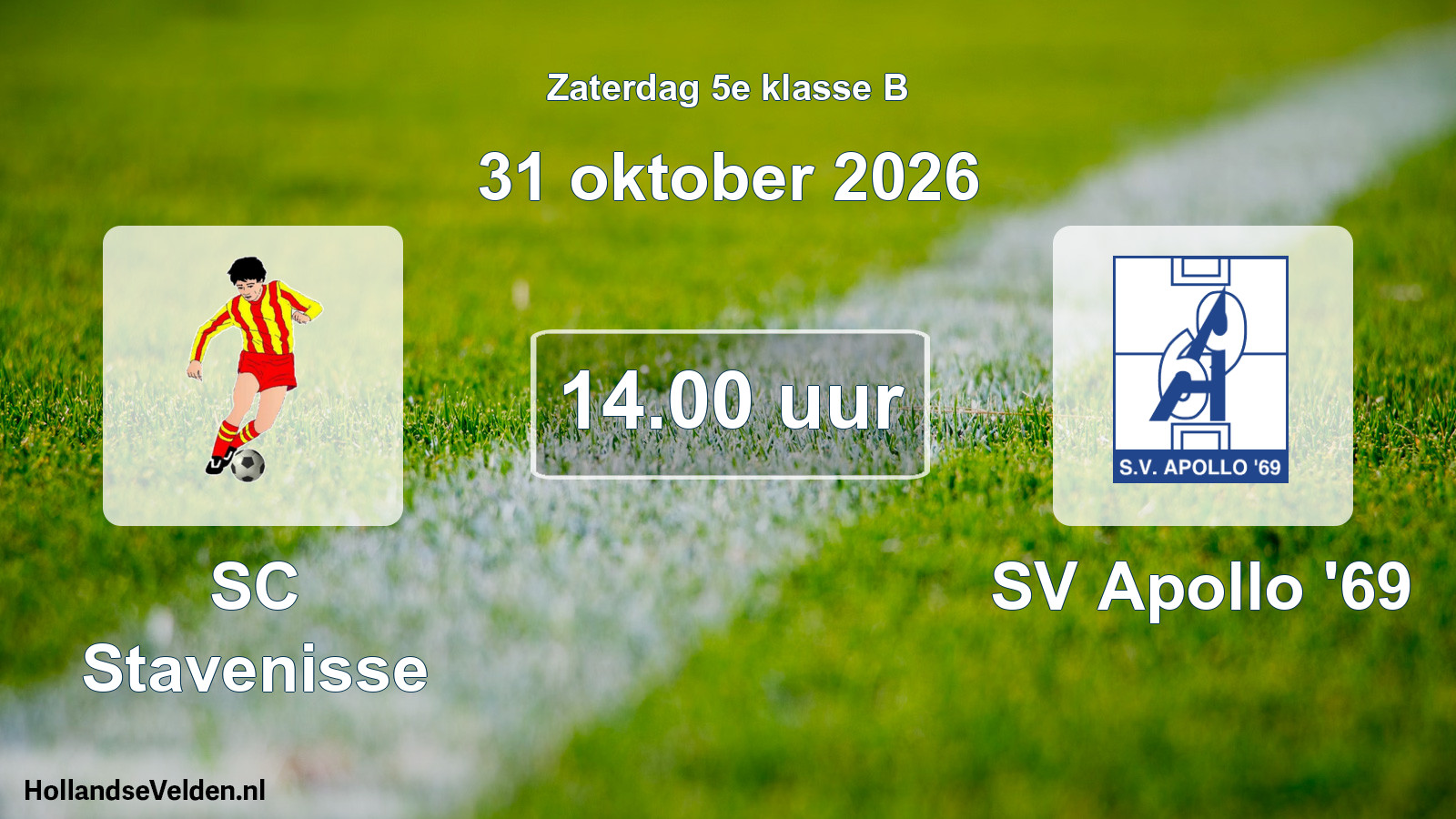 Scheduled Match: SC Stavenisse - SV Apollo '69 (31 October 2026)