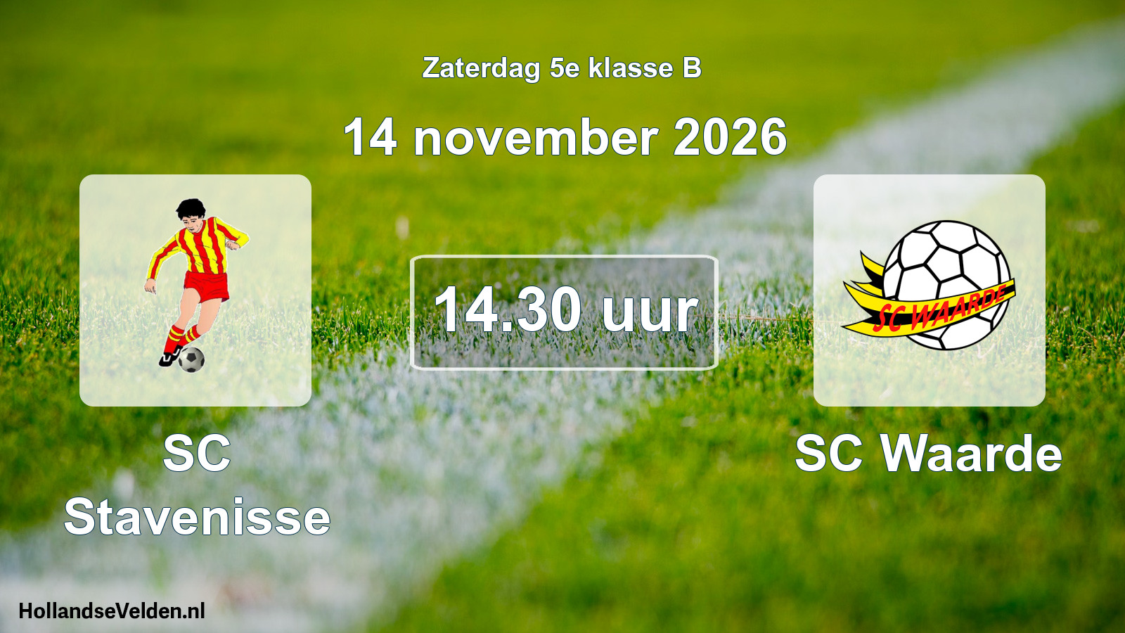 Geplande wedstrijd: SC Stavenisse - SC Waarde (14 november 2026)