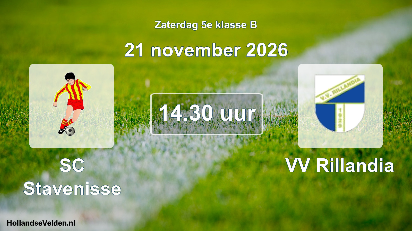 Geplande wedstrijd: SC Stavenisse - VV Rillandia (21 november 2026)