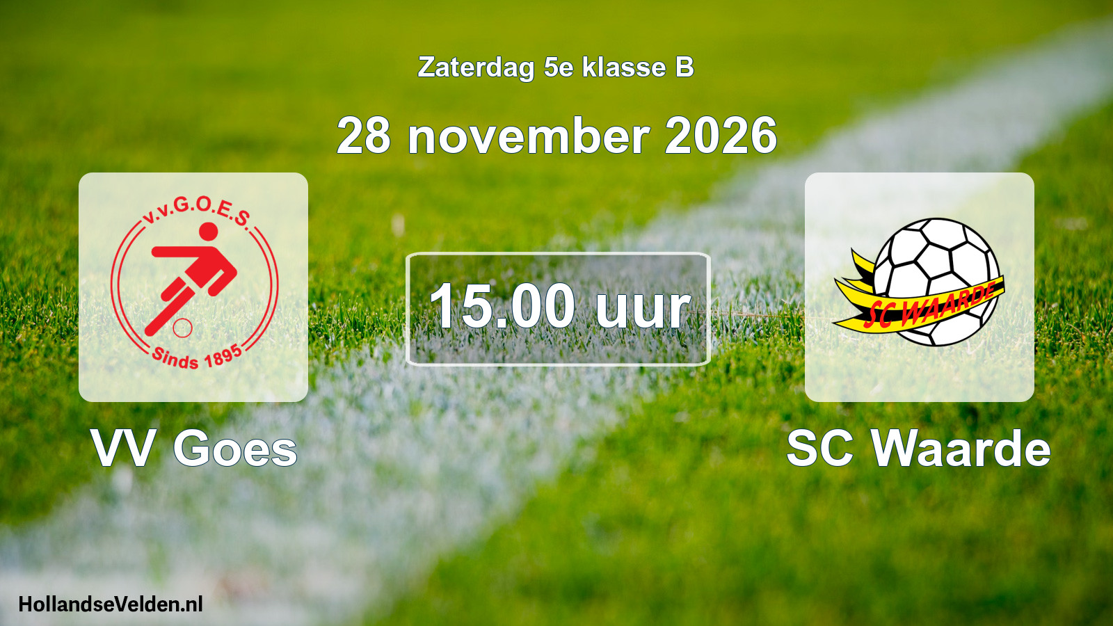 Geplande wedstrijd: VV Goes - SC Waarde (28 november 2026)