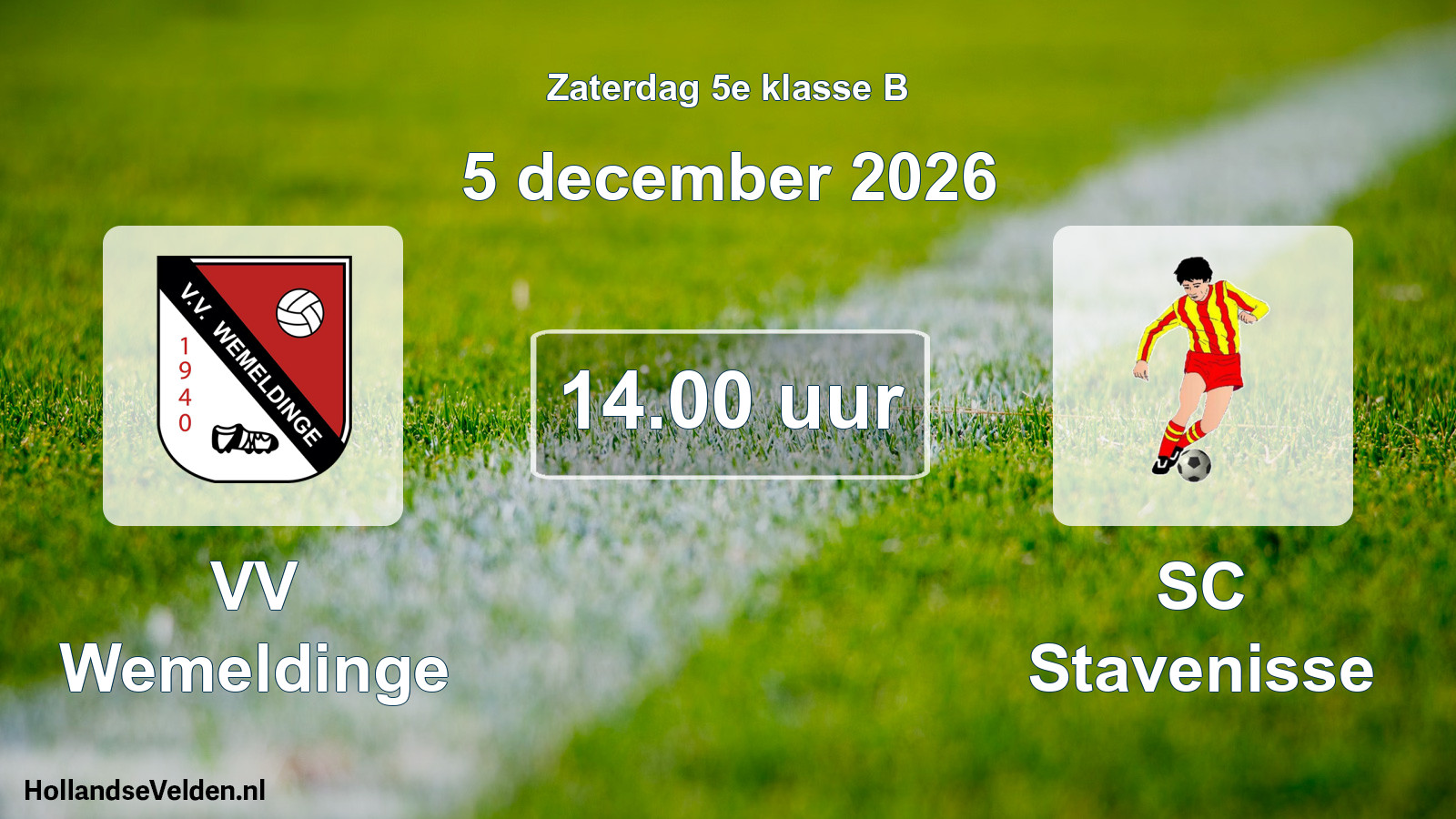 Scheduled Match: VV Wemeldinge - SC Stavenisse (5 December 2026)
