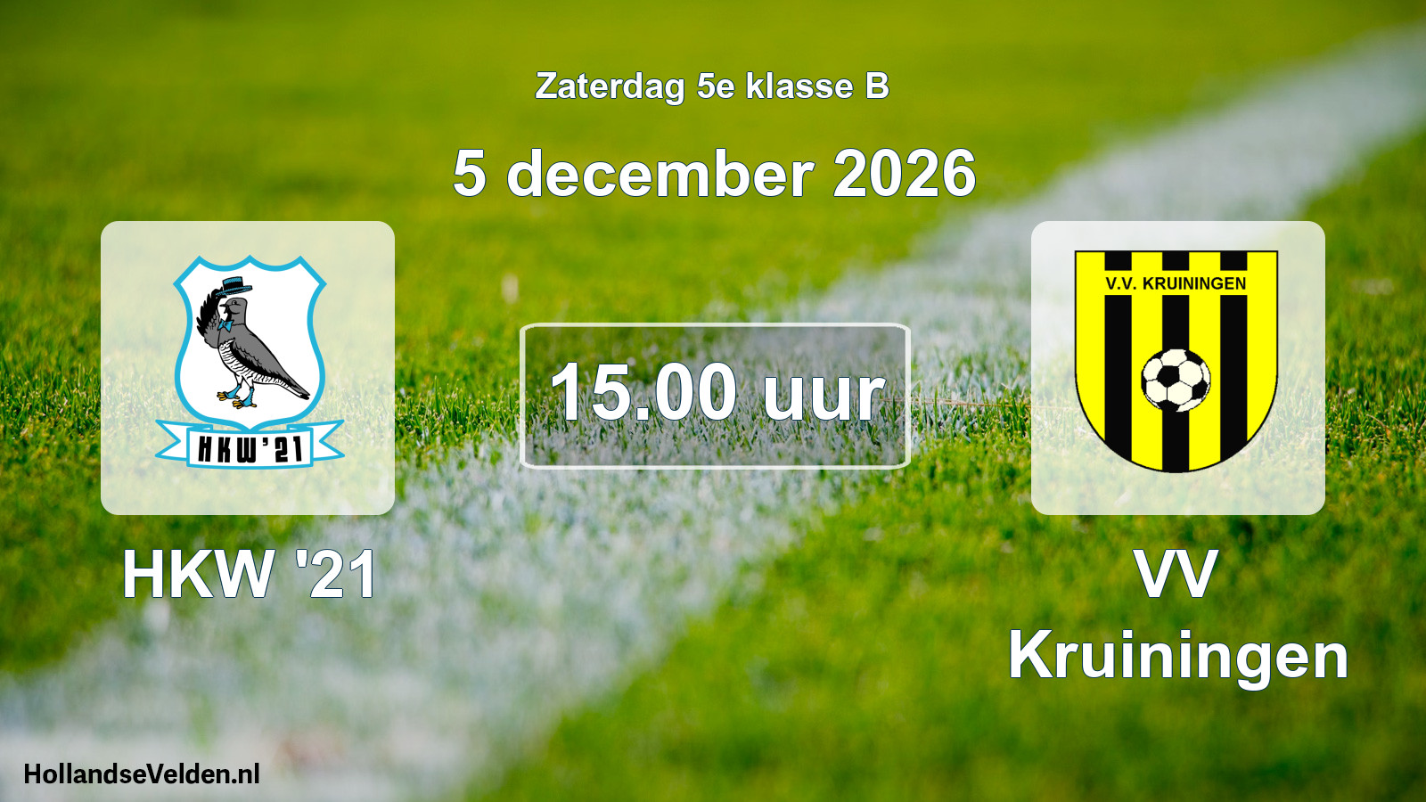 Geplande wedstrijd: HKW '21 - VV Kruiningen (5 december 2026)