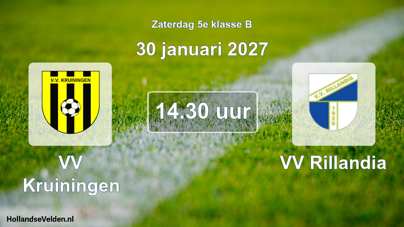 Geplande wedstrijd: VV Kruiningen - VV Rillandia (30 januari 2027)