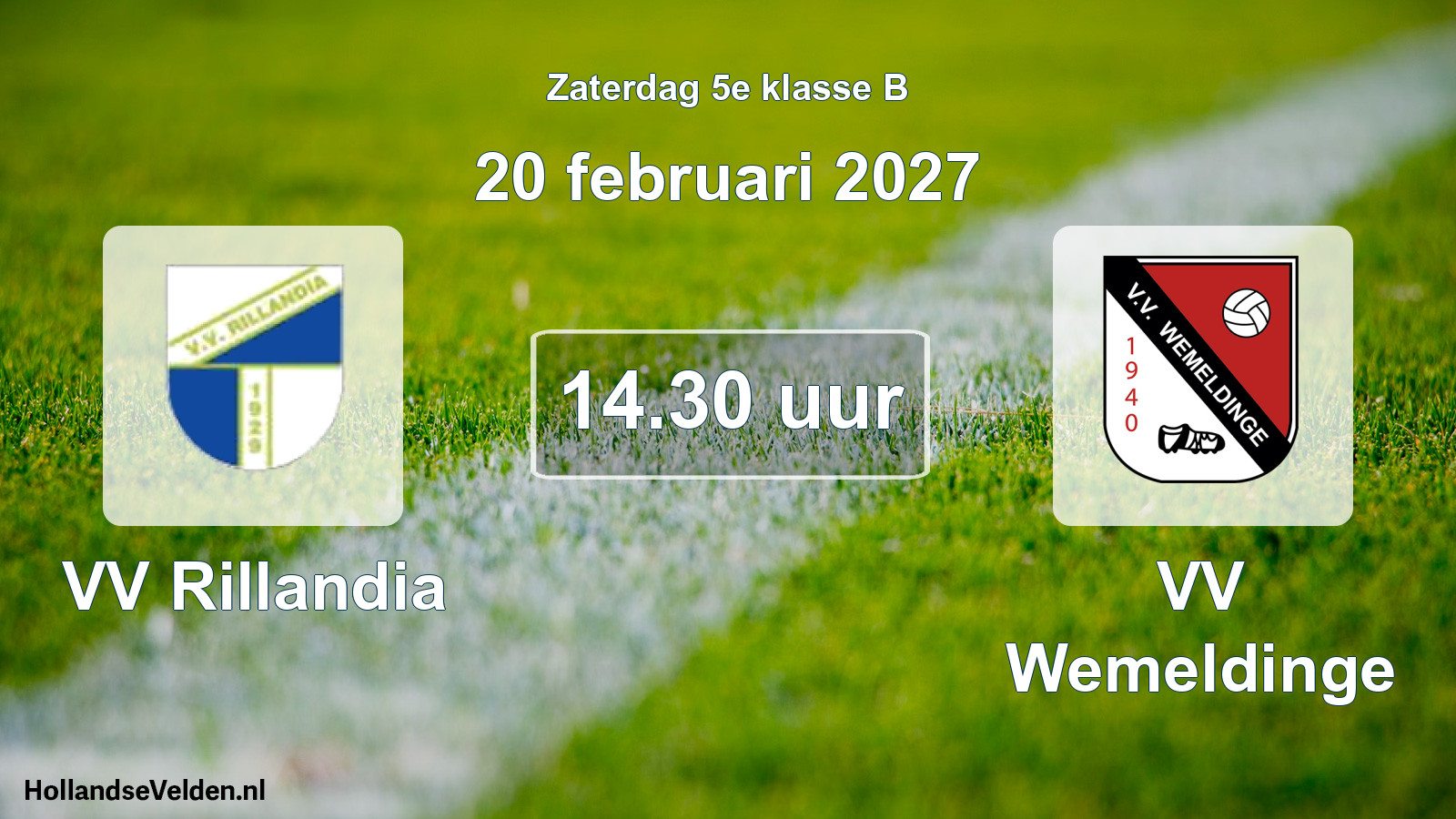 Geplande wedstrijd: VV Rillandia - VV Wemeldinge (20 februari 2027)