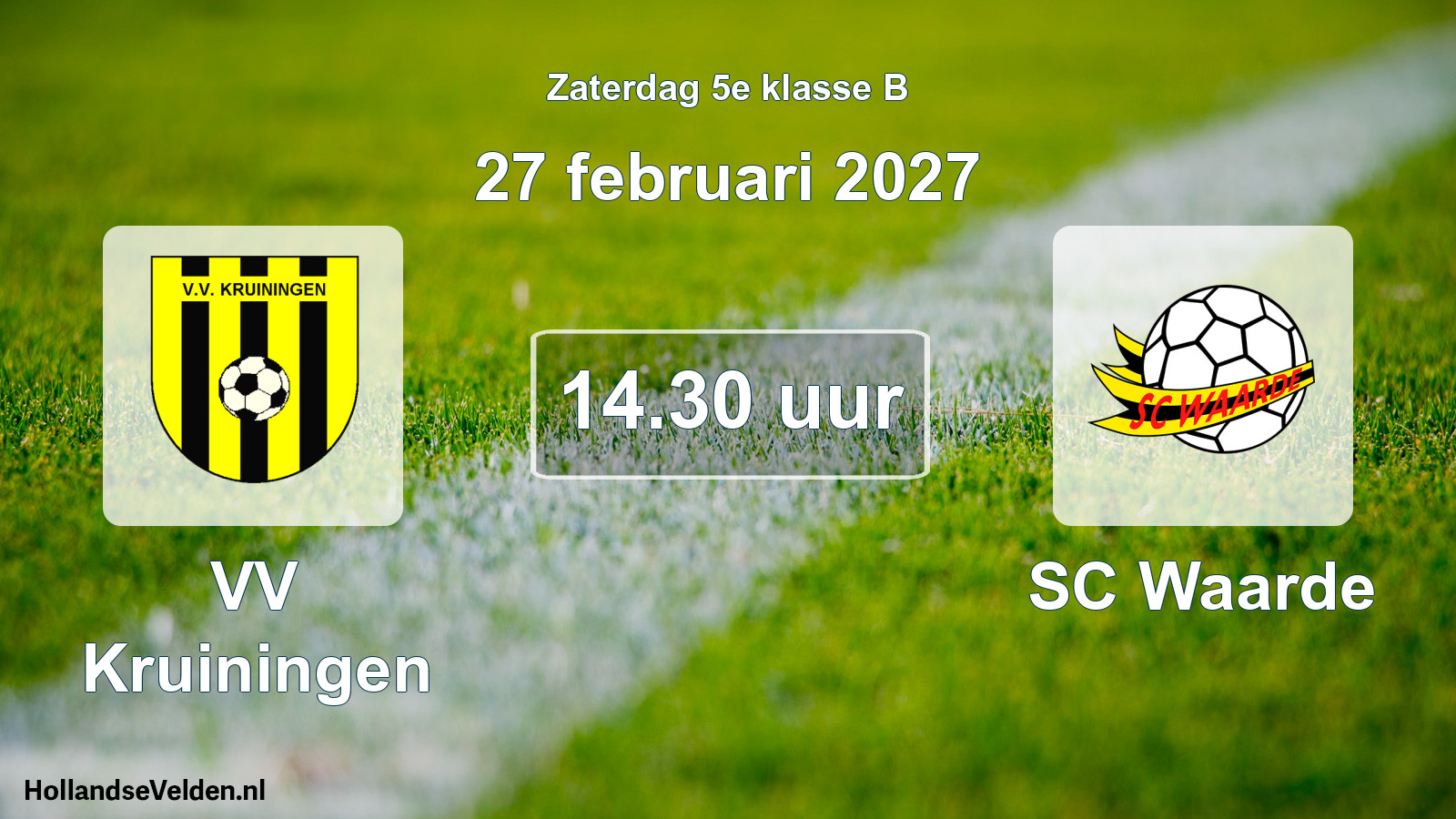 Geplande wedstrijd: VV Kruiningen - SC Waarde (27 februari 2027)