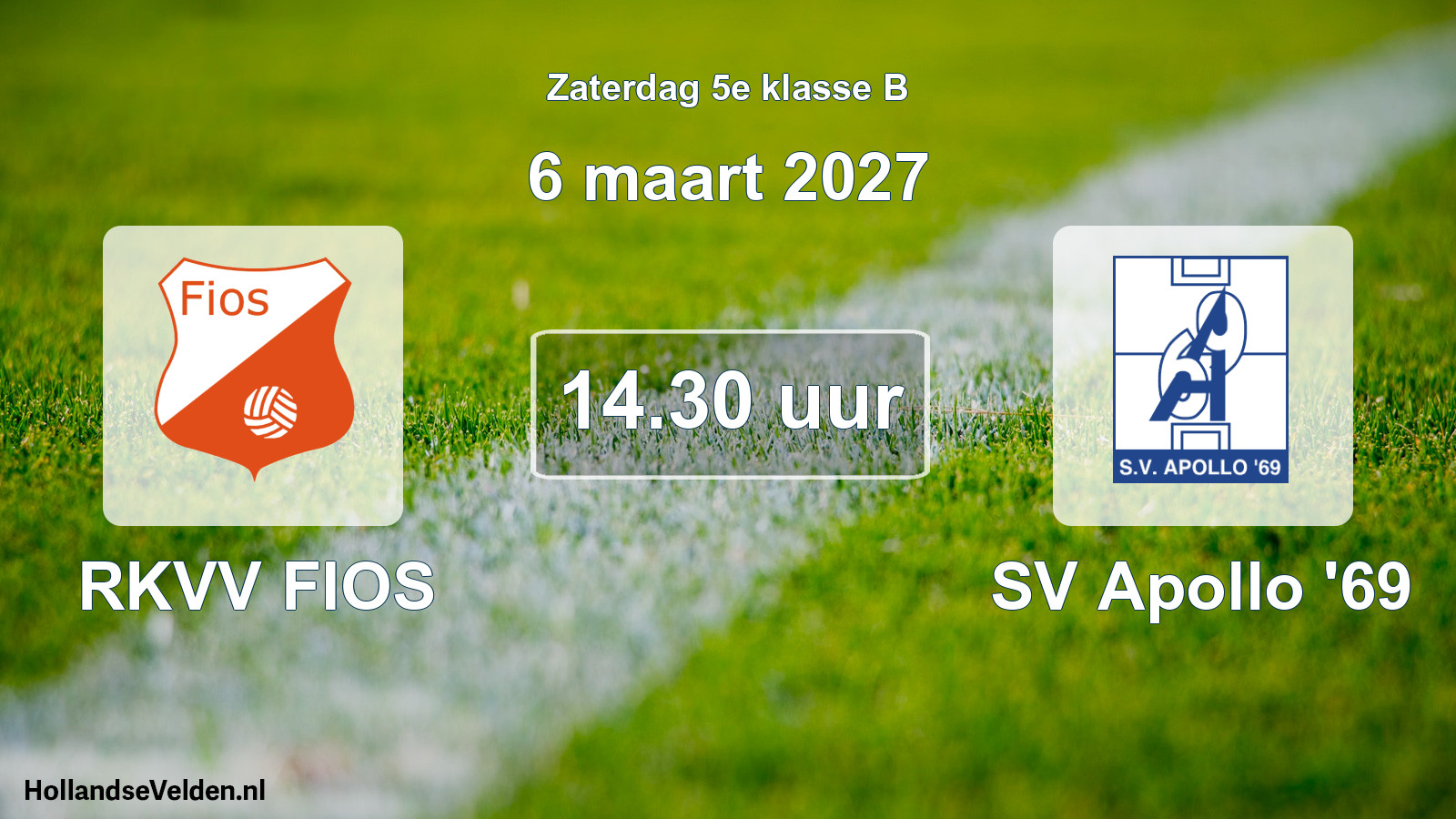 Geplande wedstrijd: RKVV FIOS - SV Apollo '69 (6 maart 2027)