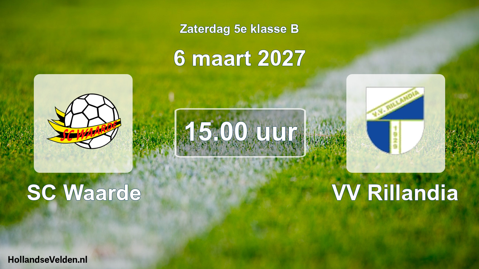 Geplande wedstrijd: SC Waarde - VV Rillandia (6 maart 2027)