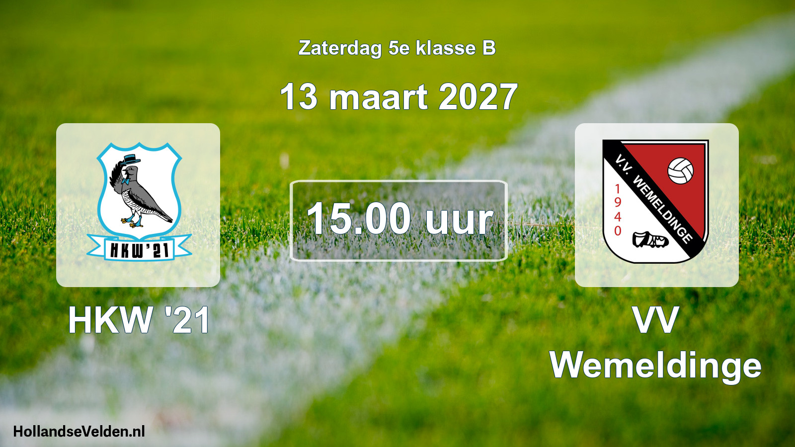 Geplande wedstrijd: HKW '21 - VV Wemeldinge (13 maart 2027)