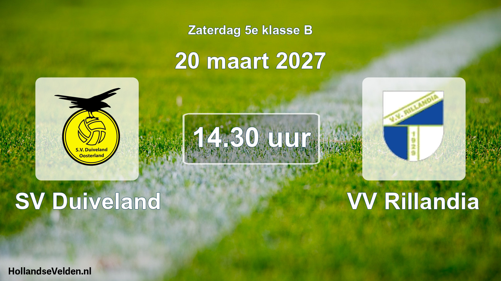 Geplande wedstrijd: SV Duiveland - VV Rillandia (20 maart 2027)